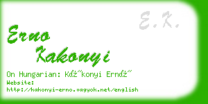 erno kakonyi business card